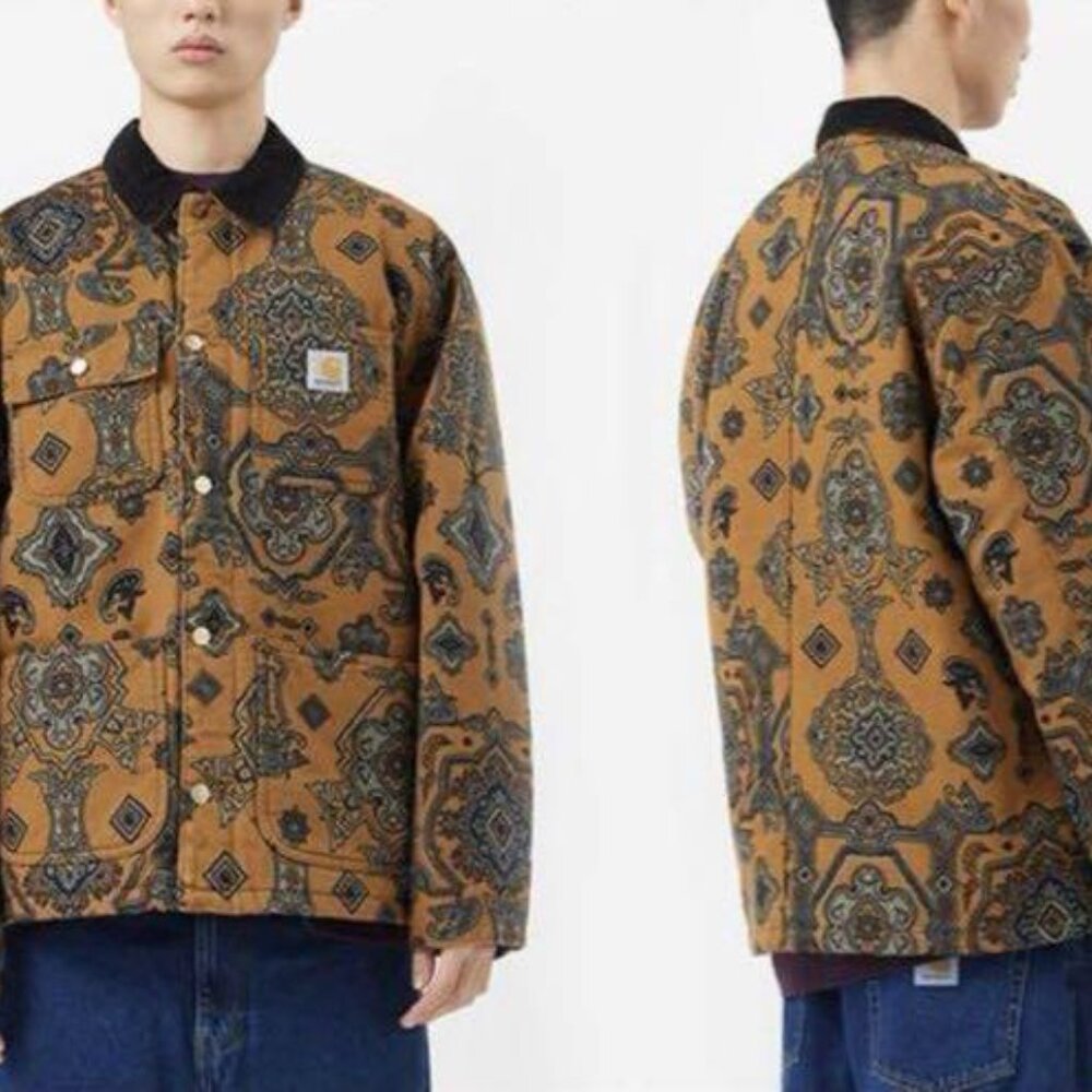 Carhartt Wip Paisley Tapestry Design Print Michigan Coat Jacket - Picture 7 of 12
